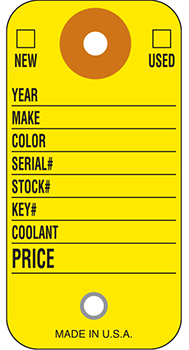 YELLOW COLOR KEY TAG
