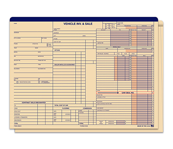 File rite brand™ - inventory & sales jackets - form 338